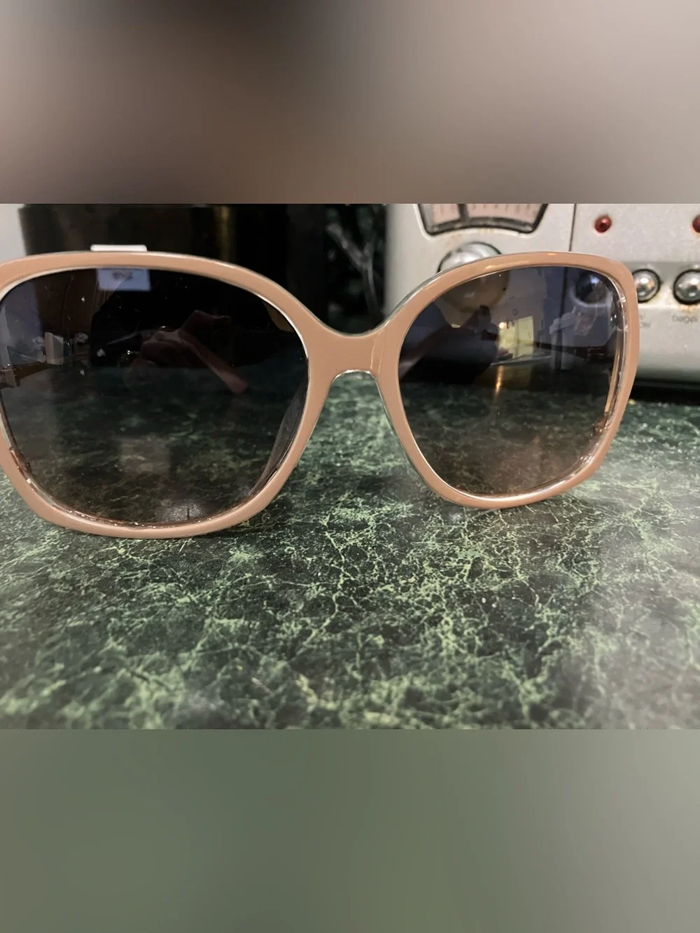 Tahari Pink Oversized Women's Sunglasses with diamond bezel bling rosegold